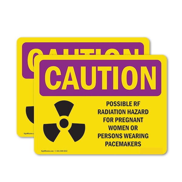 Signmission Radiation & Laser Sign, 5 in H x 7 in W, Vinyl Decal, Rectangle OS-2PACK-CR-D-57-L-10151 - main